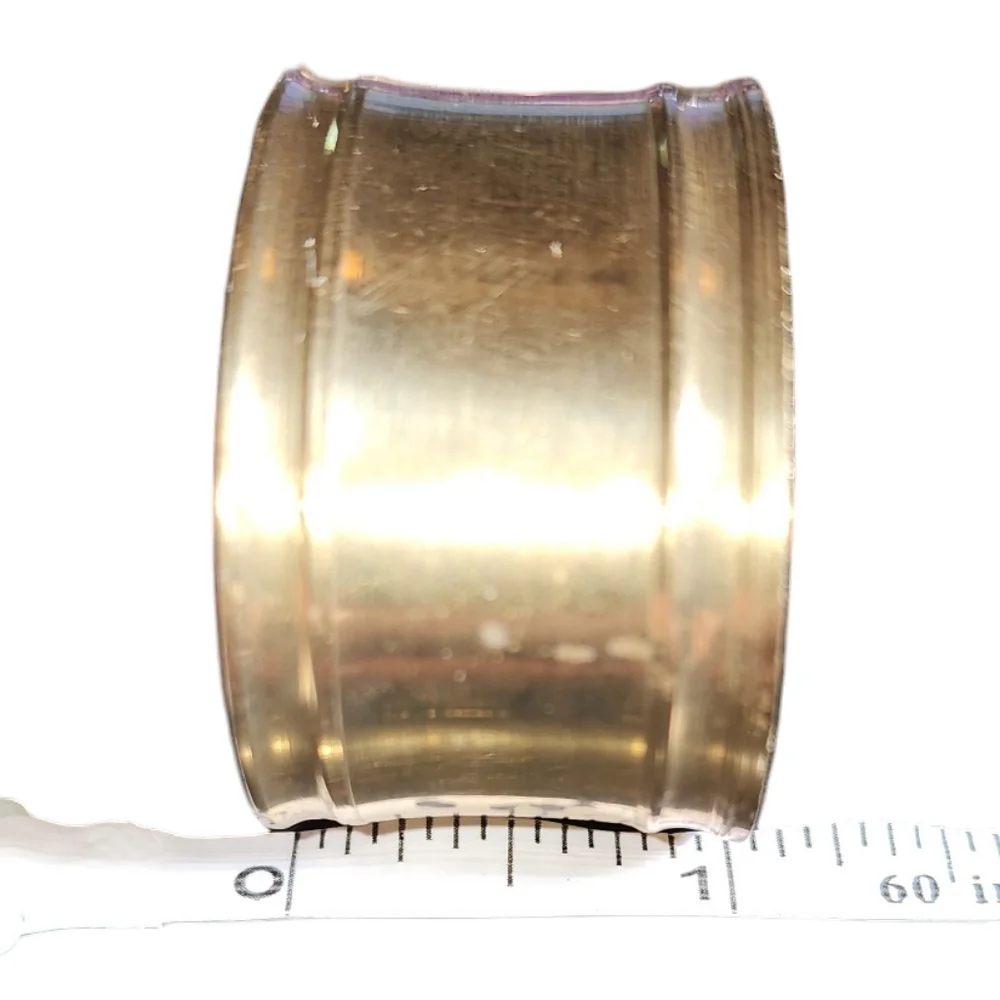 Vintage Made In India Set of‎ 6 Solid Brass Oval Napkin Rings 2